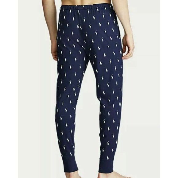Polo Ralph Lauren PK08SR Men's Sz XL Navy Blue/White Pony Print Pajama Pants $50 - Picture 3 of 5